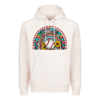 Pale Pink baseball rainbow Premium Hoodie - Artiststas