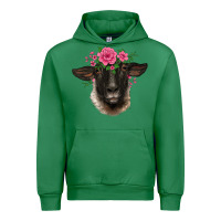 Emerald suffolk ewe sheep with floral headdress Urban Hoodie - BarkalooDesign