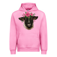 Fuchsia Pink suffolk ewe sheep with floral headdress Urban Hoodie - BarkalooDesign
