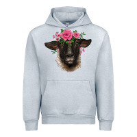 Heather Grey suffolk ewe sheep with floral headdress Urban Hoodie - BarkalooDesign