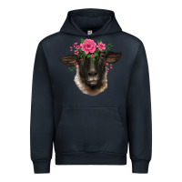 Navy suffolk ewe sheep with floral headdress Urban Hoodie - BarkalooDesign