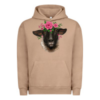 Pigment Burro suffolk ewe sheep with floral headdress Urban Hoodie - BarkalooDesign