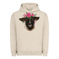 Pigment French Oak suffolk ewe sheep with floral headdress Urban Hoodie - BarkalooDesign