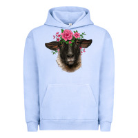 Pigment Grape Ice suffolk ewe sheep with floral headdress Urban Hoodie - BarkalooDesign