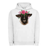 Pigment Lunar Rock suffolk ewe sheep with floral headdress Urban Hoodie - BarkalooDesign