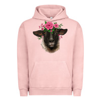 Pigment Salmon suffolk ewe sheep with floral headdress Urban Hoodie - BarkalooDesign