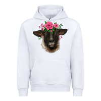 White suffolk ewe sheep with floral headdress Urban Hoodie - BarkalooDesign