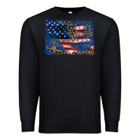 Black Leopard glitter American flag 4th of july Premium Sweatshirt - CowGirlArtShop