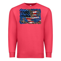 Cardinal Leopard glitter American flag 4th of july Premium Sweatshirt - CowGirlArtShop