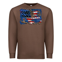 Chestnut Leopard glitter American flag 4th of july Premium Sweatshirt - CowGirlArtShop