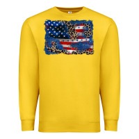 Lemon Leopard glitter American flag 4th of july Premium Sweatshirt - CowGirlArtShop