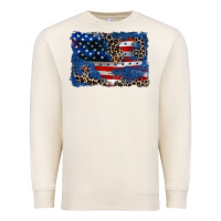 Sandshell Leopard glitter American flag 4th of july Premium Sweatshirt - CowGirlArtShop