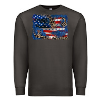 Smoke Leopard glitter American flag 4th of july Premium Sweatshirt - CowGirlArtShop