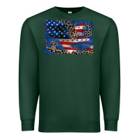 Sports Green Leopard glitter American flag 4th of july Premium Sweatshirt - CowGirlArtShop