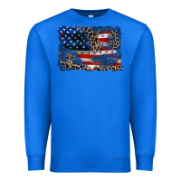 True Royal Leopard glitter American flag 4th of july Premium Sweatshirt - CowGirlArtShop