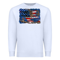 White Leopard glitter American flag 4th of july Premium Sweatshirt - CowGirlArtShop