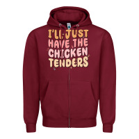 Burgundy i'll just have the chicken tenders Zipper Hoodie - MaliasSmallBusiness