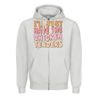 Dove Grey i'll just have the chicken tenders Zipper Hoodie - MaliasSmallBusiness