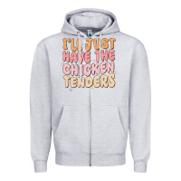 Heather Grey i'll just have the chicken tenders Zipper Hoodie - MaliasSmallBusiness