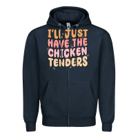 Navy i'll just have the chicken tenders Zipper Hoodie - MaliasSmallBusiness