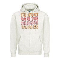 Oatmeal Heather i'll just have the chicken tenders Zipper Hoodie - MaliasSmallBusiness