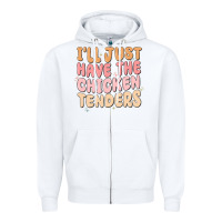White i'll just have the chicken tenders Zipper Hoodie - MaliasSmallBusiness