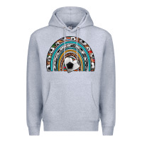 Heather Grey soccer rainbow Premium Hoodie - Artiststas