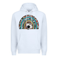White soccer rainbow Premium Hoodie - Artiststas