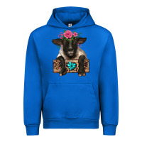 Cobalt suffolk ewe peeking with floral headdress Urban Hoodie - BarkalooDesign