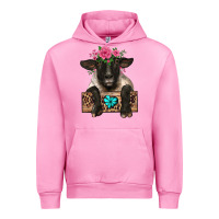 Fuchsia Pink suffolk ewe peeking with floral headdress Urban Hoodie - BarkalooDesign
