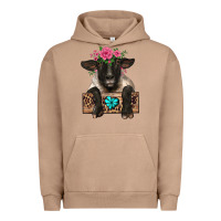 Pigment Burro suffolk ewe peeking with floral headdress Urban Hoodie - BarkalooDesign