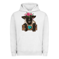 Pigment Lunar Rock suffolk ewe peeking with floral headdress Urban Hoodie - BarkalooDesign