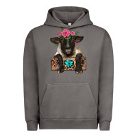 Pigment Tornado suffolk ewe peeking with floral headdress Urban Hoodie - BarkalooDesign