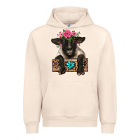 Sandshell suffolk ewe peeking with floral headdress Urban Hoodie - BarkalooDesign