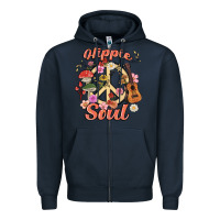 Navy hippie soul Zipper Hoodie - MaliasSmallBusiness