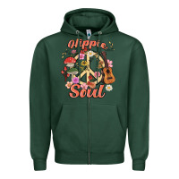 Sports Green hippie soul Zipper Hoodie - MaliasSmallBusiness
