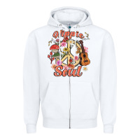White hippie soul Zipper Hoodie - MaliasSmallBusiness