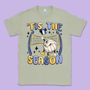 Tis The Season Volleyball Classic Tee Designed By Maliassmallbusiness