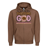 Chestnut im just out here trusting god Zipper Hoodie - MaliasSmallBusiness