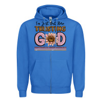True Royal im just out here trusting god Zipper Hoodie - MaliasSmallBusiness