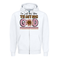 White im just out here trusting god Zipper Hoodie - MaliasSmallBusiness