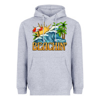 Heather Grey beachin Heavyweight Hoodie - texasbilliewilder