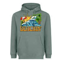 Sage beachin Heavyweight Hoodie - texasbilliewilder