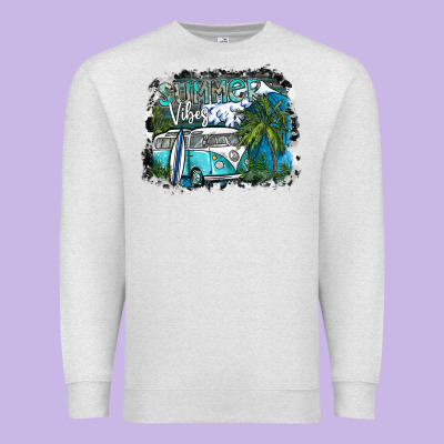 Summer Vibes Premium Sweatshirt Designed By Sublimationcraftshop