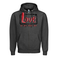 Charcoal Heather love all day every day hearts Zipper Hoodie - MaliasSmallBusiness