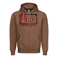 Chestnut love all day every day hearts Zipper Hoodie - MaliasSmallBusiness