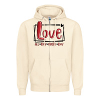 Sandshell love all day every day hearts Zipper Hoodie - MaliasSmallBusiness