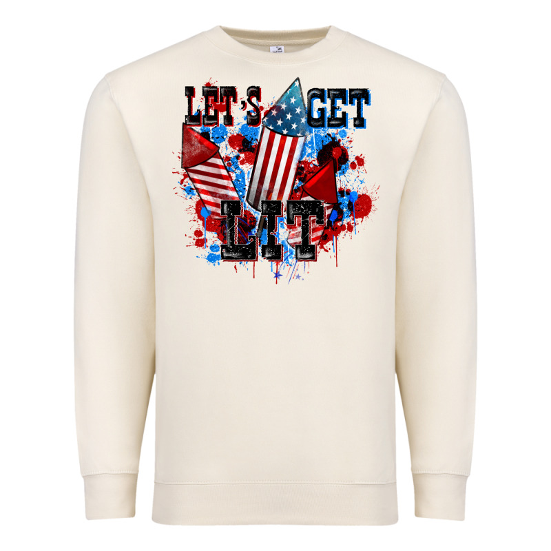 Let's Get Lit 4th Of July Premium Sweatshirt by CowGirlArtShop | Teevron
