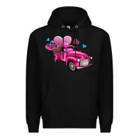 Black truck with hearts Premium Hoodie - AdoDesignShop