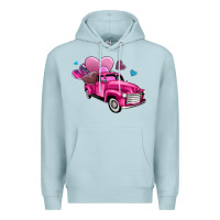 Blue Mist truck with hearts Premium Hoodie - AdoDesignShop